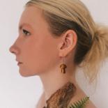 Tiger's Eye Mushroom Earrings